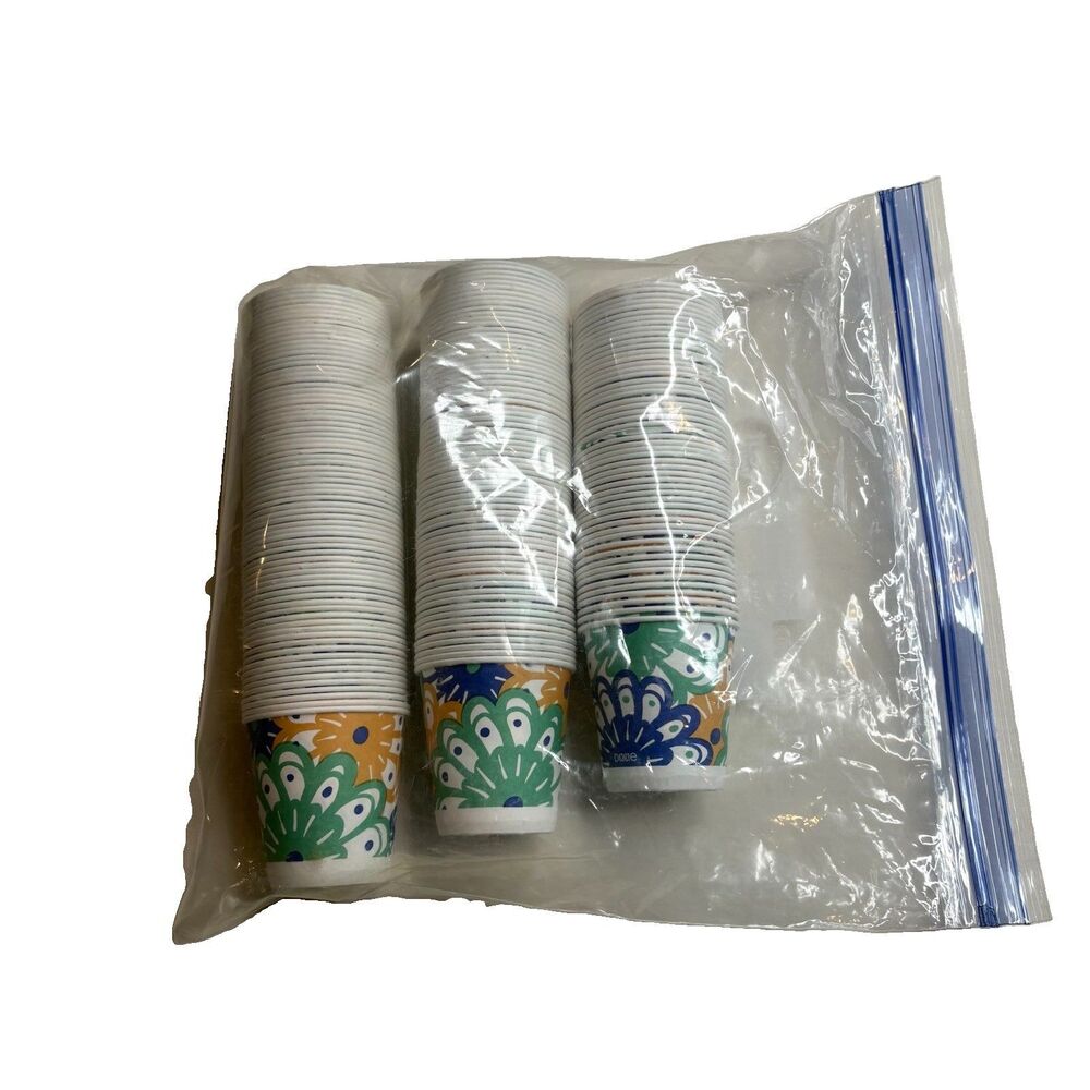 Dixie Cups 3 oz Floral Blue Collection Bathroom Cups 100s New no box